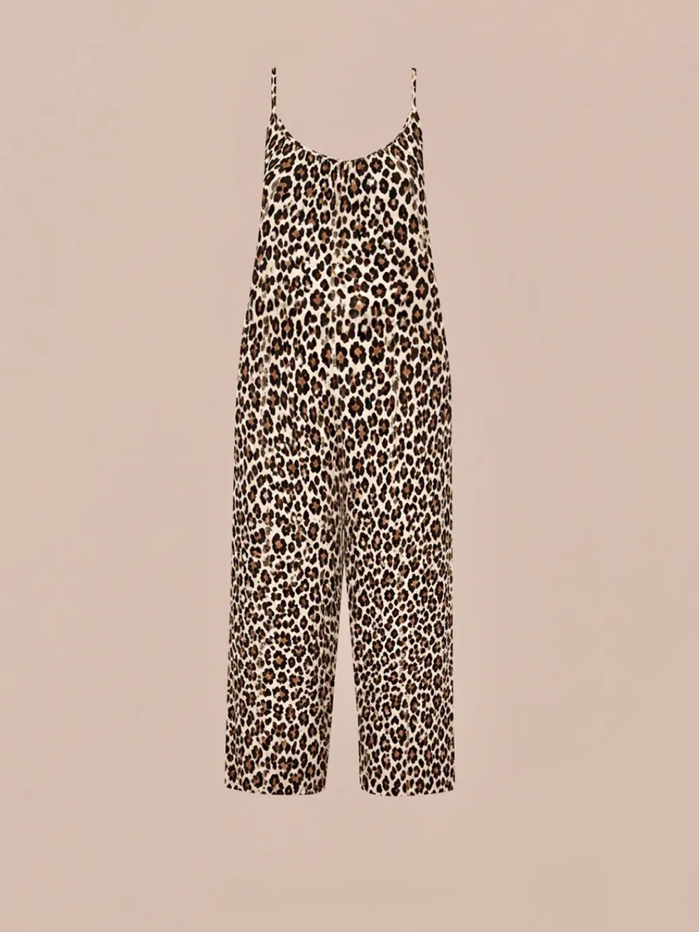 MeUndies Leopard-Print Wide-Leg Jumpsuit in Brown and Black